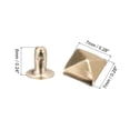 thumbnail image 2 of Unique Bargains 100 Ensembles Rivet Pointe 7mm Pyramide Rivet Rapide Clous Piquets Carrés Or Clair, 2 of 5