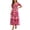 01 Hot Pink, variant on Women's Puff Sleeve Summer Vacation Maxi Dress, Boho Floral Print Square Neck Layered Wedding Guest Beach Dresses