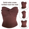 thumbnail image 3 of Camisola sexy sin tirantes con escote en forma de corazón, nudo retorcido en la parte delantera y sin mangas para mujer, 3 of 7
