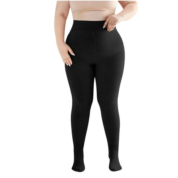 Ahabrexf Underwear for Women, Large Size Warm Body Shaping Fleece Leggings with Tummy Control