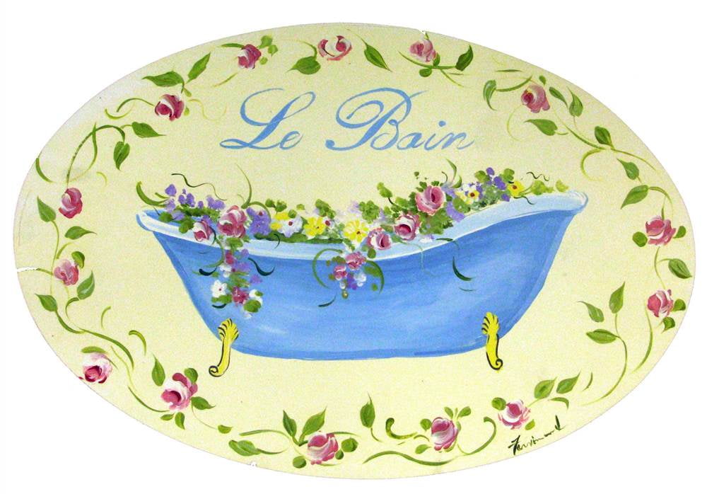 Yellow and Blue Tub Le Bain Bath Plaque