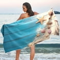 thumbnail image 6 of Coolnut Summer Starfish Blue Wooden Beach Towel Super Soft Microfiber Sand Free Beach Towels, Oversized Camping Pool Towel, Lightweight, Breathable & Quick Dry Towels, 30x60in Washcloth Gift, 6 of 7