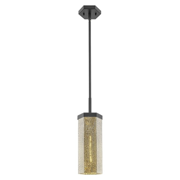 463-1S-BK-G463-12ME Innovations Lighting Blakeley - 1 Light Stem Hung Pendant-5 Inch Wide and 16.5 Inch Tall-Matte Black Finish-Mercury Glass Color