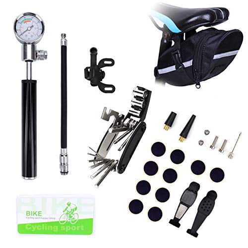 11 in 1 Bicycle Tool Bike Kit Repair Set Multi Tools Tire Cycling Puncture Bag 