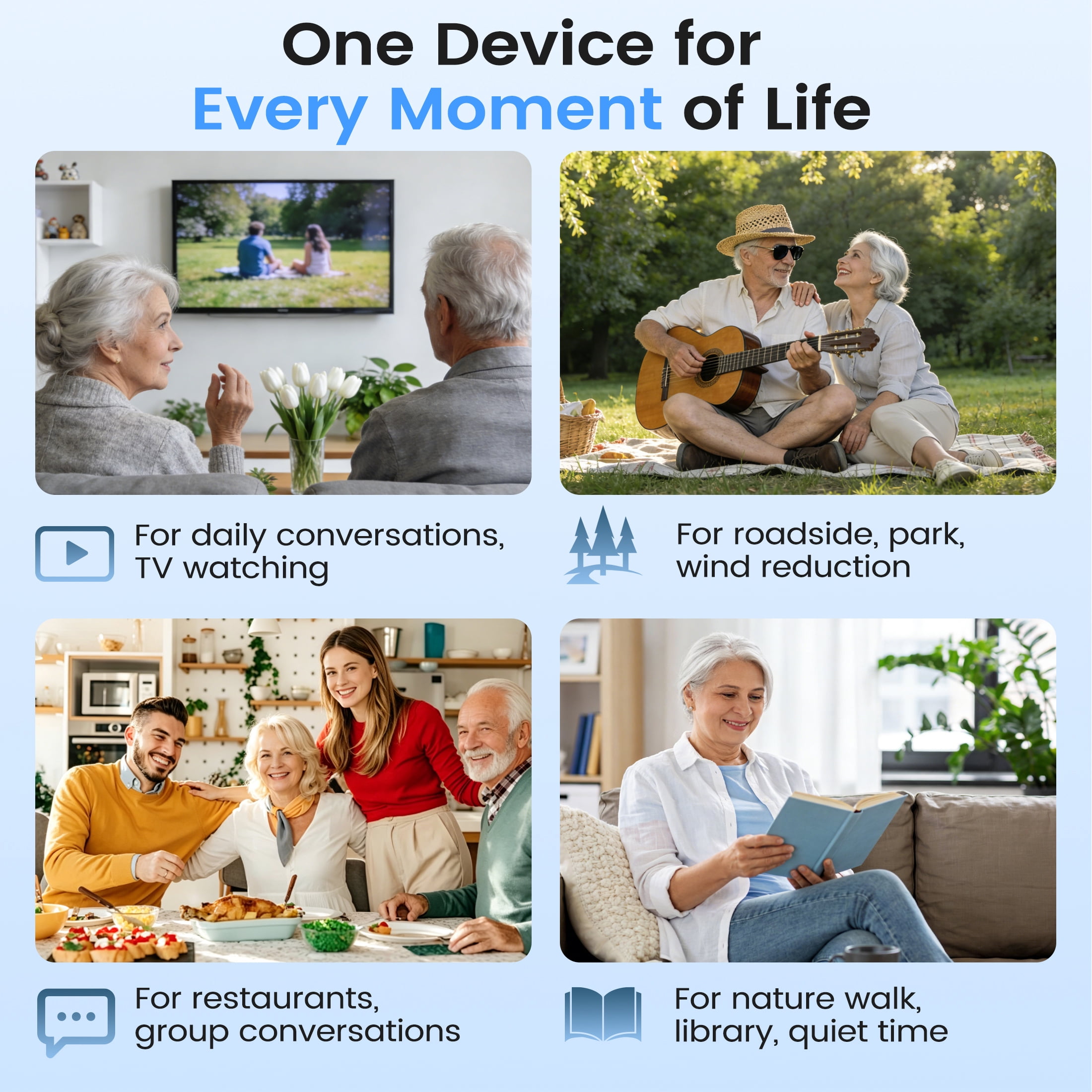 ELCTRTICI Digital Hearing Aids for Seniors, Rechargeable 32-Channel Hearing Device for Hearing Loss, Noise Cancelling