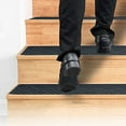 thumbnail image 4 of 8x30 Inch Non-Slip Stair Treads, Self-Adhesive Carpet Mats for Indoor Stairs, Washable Polyester Runner with Reusable Adhesive, Easy to Clean, Gray/Black/Beige/Brown Options, 4 of 6