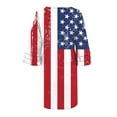 thumbnail image 5 of Summer Savings Clearance! Edvintorg 4Th Of July Plus Size Summer Dresses Fashion Independence Day Print Casual V-Neck 3/4 Sleeve Fold Mini Dress Festival Outfits, 5 of 5