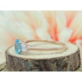 thumbnail image 3 of AFFY Simulated Aquamarine CZ & Simulated White Sapphire CZ Three Stone Ring In 14k Rose Gold Over Sterling Silver By, 3 of 5