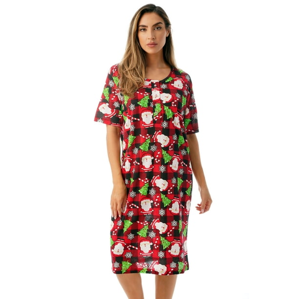 Just Love Just Love Short Sleeve Ugly Christmas Nightgown Holiday Sleepwear Walmart Com Walmart Com