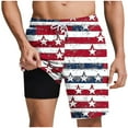 thumbnail image 2 of Jinhomg Mens Beach Shorts American Flag Graphic Patriotic Shorts Big And Tall Comfy Elastic Drawstring Waist Swim Trunks Lightweight Summer Vacation Board Shorts Hot Pink XL, 2 of 7