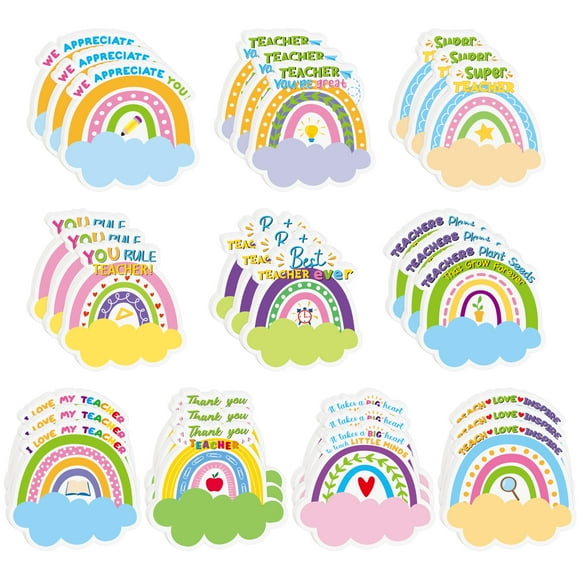 Paquete de 30 notas adhesivas Xqumoi Teacher Rainbow con 600 páginas