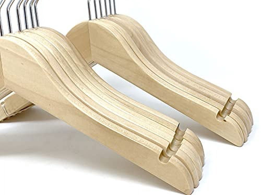 Cedar Elements - Baby/Toddler/Children Wooden Hangers (12 Pack) for Kids Clothes NB-4T ; Perfect for Nursery Organizers and Closet Storage (Baby/Toddler Hangers NB-4T, Natural Wood)