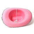 thumbnail image 2 of Pink Cowgirl Hat - Childrens Cowgirl Costume Hat -Girls Cowboy Hat -Light Up Blinking Crown Tiara, 2 of 5