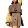 thumbnail image 4 of Kmbangi Women's Mini Pleated Skirt, High Waist Solid Color  Skirt with Chain, 4 of 6