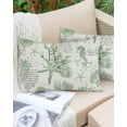 thumbnail image 6 of Sage Green Coastal Throw Pillow Covers, Coral Starfish Nautical Compass Soft Breathable Pillow Cases with Invisible Zipper for Sleeping, Queen Size Pillowcases for Couch Bed Sofa Chair 20x30 Inches, 6 of 6