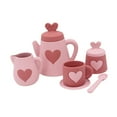 thumbnail image 4 of Jugues de la fiesta de té para niños Juguetes de mesa con tetera, tazas de té, cucharas y platillo Early Educational Montessori Toy for Gift rojo, 4 of 10