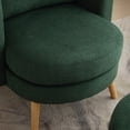 thumbnail image 5 of Modern Sherpa Accent Chair with Storage Ottoman Set, Upholstered Barrel Club Arm Chair with Footrest,Mid Century Lounge Armchair  for Living Room, Bedroom, Reading Room, 5 of 6