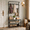 Gray, variant on Roomisland 4-in-1 Hall Tree with Shoe Storage Bench, 10 Hooks Coat Rack Entryway Organizer, Industrial Rustic Wood Hall Tree for Mudroom, Living Room, Bedroom