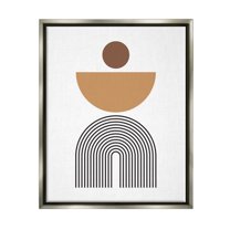 Stupell Industries Boho Modern Shapes Abstract Painting Gray Floater Framed Art Print Wall Art, 25 x 31