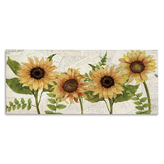 Stupell Industries Shabby Chic Sunflowers and Vintage Postcards Canvas Art, 24 x 10, by Kim Allen