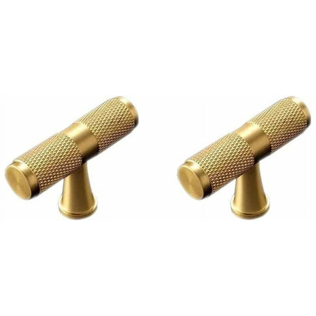 Golden Drawer Knobs, Solid Brass Construction Ensuring A Comfortable And Secure Grip, Easy Installation With Included Mounting Screw For Cabinets And Drawers (2PCS)