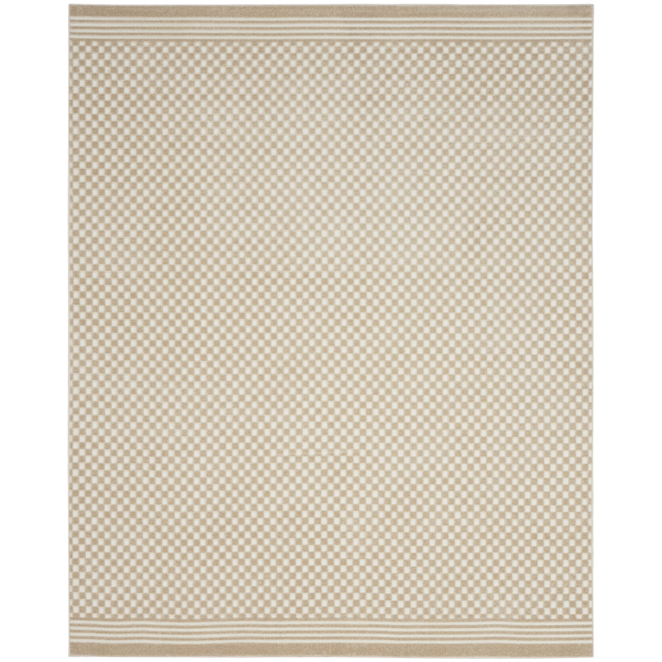 Nourison Care Free 7'10" x 9'10" Beige Modern Indoor Rug