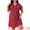 Burgundy, variant on Women's Plus Size V Neck Ruffle Short Sleeve Nightgowns 1X Burgundy