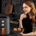 thumbnail image 2 of 8.5 Inch Round Reusable Silicone Air Fryer Liners 2 Pack, Non-Stick Cooking Insert Mats with Handles, Universal Fit for Air Fryer Baskets, 2 of 8