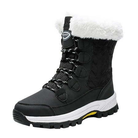 

Holiday Savings! 2022 Feltree Warm And Thick High-top Snow Boots Cotton Shoes Lightweight Plus Size Women s Boots Winter Clearance Savings Black 38