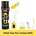 thumbnail image 4 of BLENDi Pro+ Portable Cordless 17oz Blender | Self-Cleaning, BPA-Free, 120W Motor | Travel Bottle, Smoothie & Protein Shake Maker | Perfect for On-the-Go & Fitness - Lemon, 4 of 5