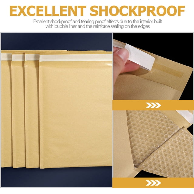 KAKOWELY 25 Pcs Waterproof Bubble Mailing Envelopes for General Users 8.7x6.3in