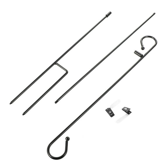 GOOHOCHY  Banner Pole Stand Garden Flag Holders Flags Poles Heavy Duty Black
