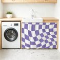 thumbnail image 3 of Purple White Checkered Small Sink Skirt 10"Wx11"L,Dustproof Under Sink Curtain with Self Adhesive Tape,Modern Irregular Geometric Cabinet Curtain Cover for Bathroom Vanity,Kitchen Storage Shelf,RV, 3 of 9
