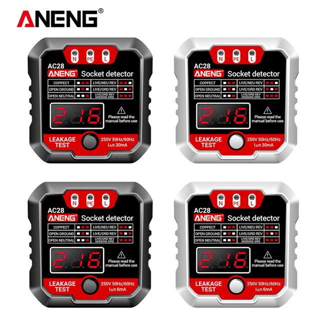 ANENG AC28 Detector de enchufe Probador de voltaje 50Hz / 60Hz Herramienta de prueba (enchufe de EE. UU. Negro)