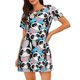 thumbnail image 1 of Fotbe Panda Cute Hearts Bata de Dormir para Mujer con Estampado, Camisón de Algodón de Manga Corta, Ropa de Dormir Casual, 1 of 6