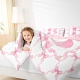 thumbnail image 3 of Erosebridal Girls Pink Bowknot Full Size Comforter Sets,Initial Alphabet B Bedding Sets For Kids,Reversible pink,3pcs, 3 of 7