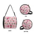 thumbnail image 6 of SEANATIVE Pink Strawberry Round Tissue Box Holder Home Decor Round Paper Towel Storage Bag with Zipper Easy to Clean Cylinder Paper Towel Bag Car Paper Organizer Dispenser, 6 of 7
