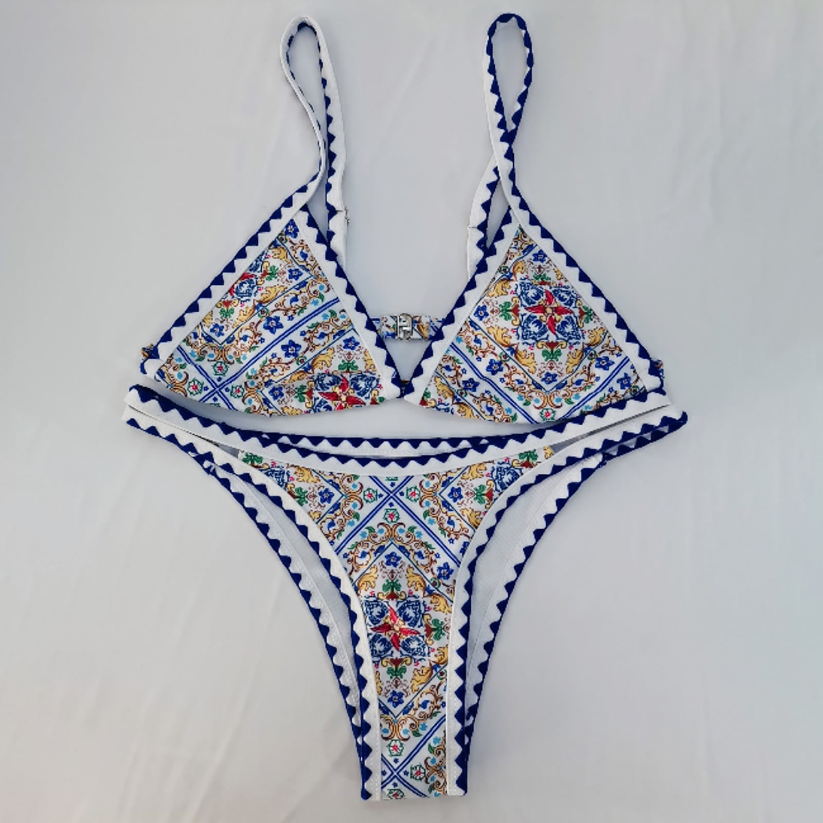 Aayomet Ladies Printed Push Up Hollow Low Cut Swimsuit Beachwear Split Swimsuit  plus Size Bikini Tops for Women 3x,F Large 