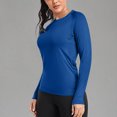 thumbnail image 2 of hotojiny Workout Tops for Women Soft Stretch Long Sleeve Casual Tee Athletic Running Crew Neck Yoga Plain T-Shirt, 2 of 7