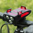 thumbnail image 4 of 4 en 1 bicicleta teléfono cargador soporte faro ciclismo luz (rojo 4000 mAh), 4 of 4