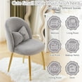 thumbnail image 5 of PRZL Fluffy Girls Vanity Chair with Back & Pillow,Cute Small Cozy Desk Chair No Wheels,Comfy Makeup Ch with Ajustable Gold Legs,for Bedroom,Living Room,Small Space,Grey, 5 of 18
