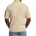 thumbnail image 4 of Domzest Mens Polo Shirt Big and Tall Quarter Zip Lapel Collar Short Sleeve T Shirt 2026 Casual Stylish Grid Textured Golf Shirt Khaki M, 4 of 4