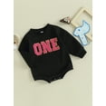 thumbnail image 3 of Bslissey 6M 12M 18M Baby Girls Birthday Sweatshirt Romper Long Sleeve Letter Embroidery Jumpsuit Infant Casual Crew Neck Tops for Spring Autumn, 3 of 9