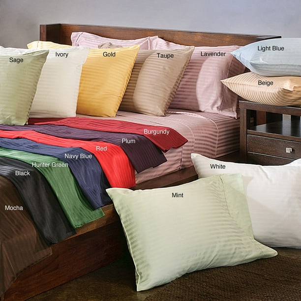 Superior 300 Thread Count King and California King Stripe Cotton Sheet Set