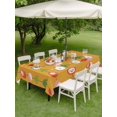 thumbnail image 4 of Outdoor Tablecloth with Umbrella Hole for Patio/Picnic/Party/Camping, Orange Spring Floral Waterproof Table Cloth Rectangle Table Cover Washable, Green Botanical Summer Flower Birds (60"x 102"), 4 of 8