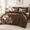 Chocolate Brown-Queen, variant on Black/Blue Queen 7-Piece Bed-in-a-Bag Floral Microfiber Bedding Set