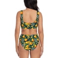 thumbnail image 3 of Kdxio Fresh Orange Print Women's 2 Piece High Waisted Wrap Spaghetti Strap Summer Swimsuit Bikini Set-X-Large, 3 of 7