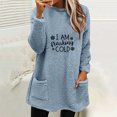 thumbnail image 2 of Feimerou Sweatshirts for Women Loose Fit Fuzzy Fleece Sweatshirt Long Sleeve Crewneck Puffy Sherpa Pullovers with Pockets, 2 of 5