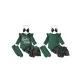 thumbnail image 2 of Gupgi Christmas Infant Girl Outfit 3Pcs Baby Letter Print Ruffle Long Sleeve Romper+Plaid Layered Ruffle Shorts+Socks, 2 of 9