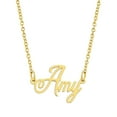 thumbnail image 1 of KISPER Collier Pendentif Prénom Personnalisé en Acier Inoxydable Plaqué Or 18K, Amy, 1 of 6